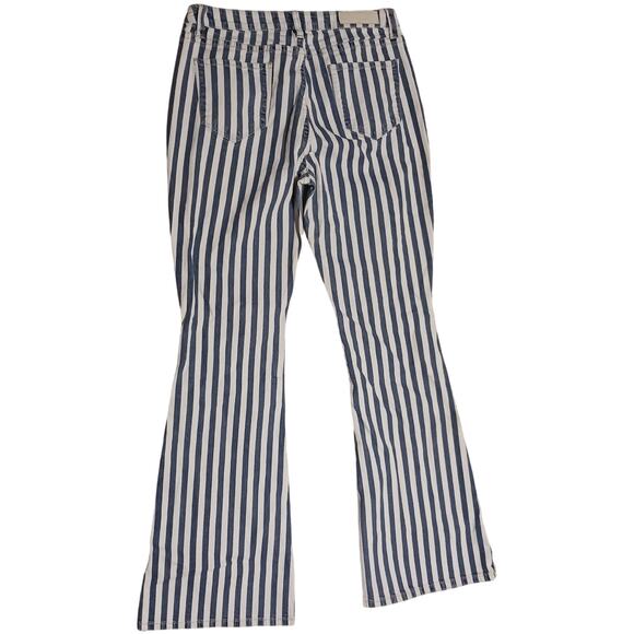 Rock & Roll Denim Womens Stripe High-Rise Flare Jeans tag 30x34 actual 30Wx31L - Picture 2 of 11